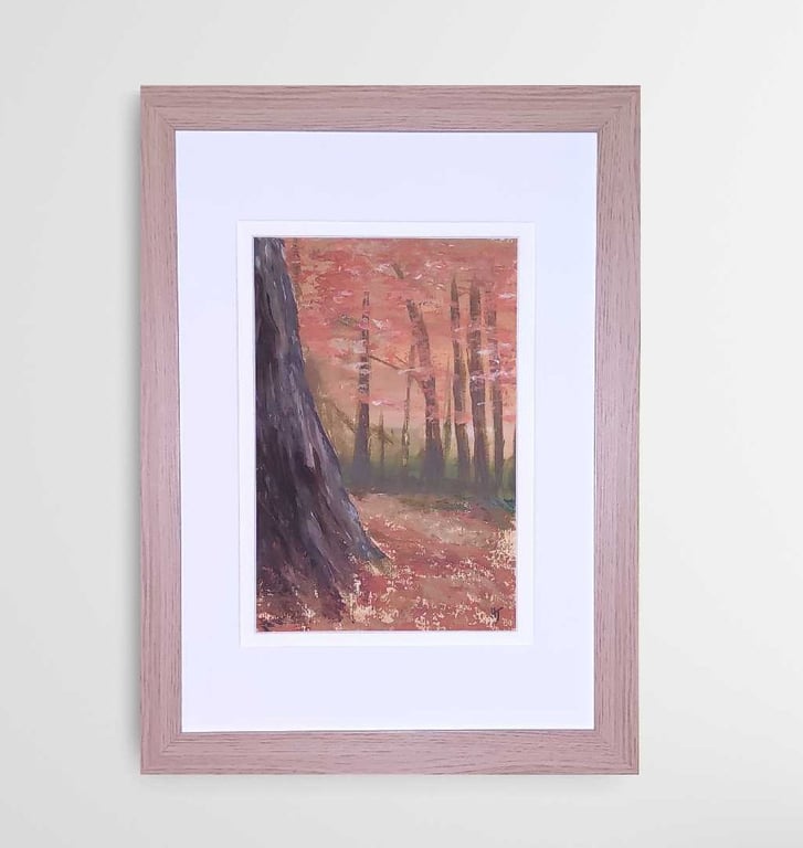 Autumn Colours, Bright and cheerful tree painting, woodland landscapes