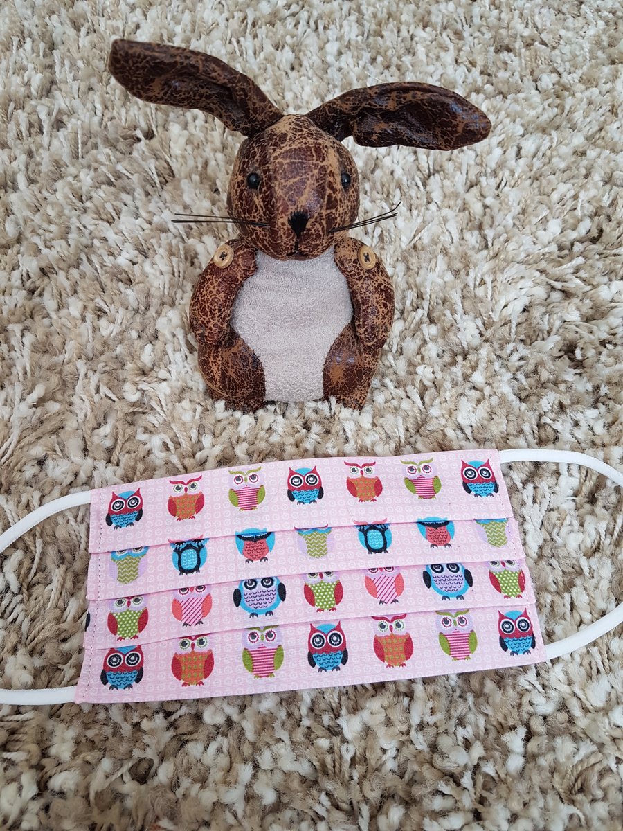 Adult face covering – Multi-coloured Owl print