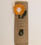 Handmade crochet flower bookmark - orange - Image 1
