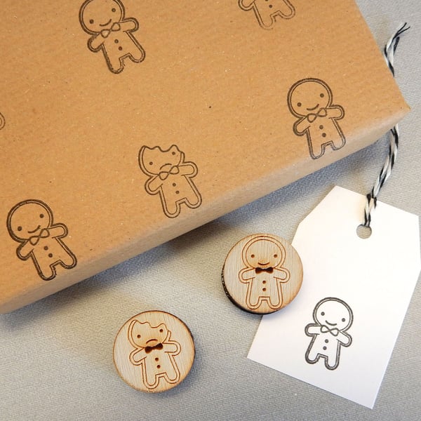 Kawaii Polymer Stamps - Christmas Gingerbread Man 