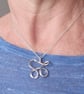 Silver handmade Cycling Pendant Necklace - Image 4