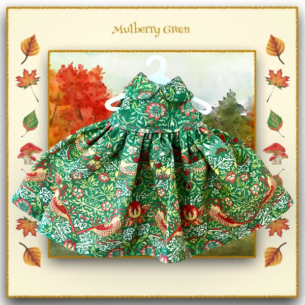 Strawberry Thief Dress in Green