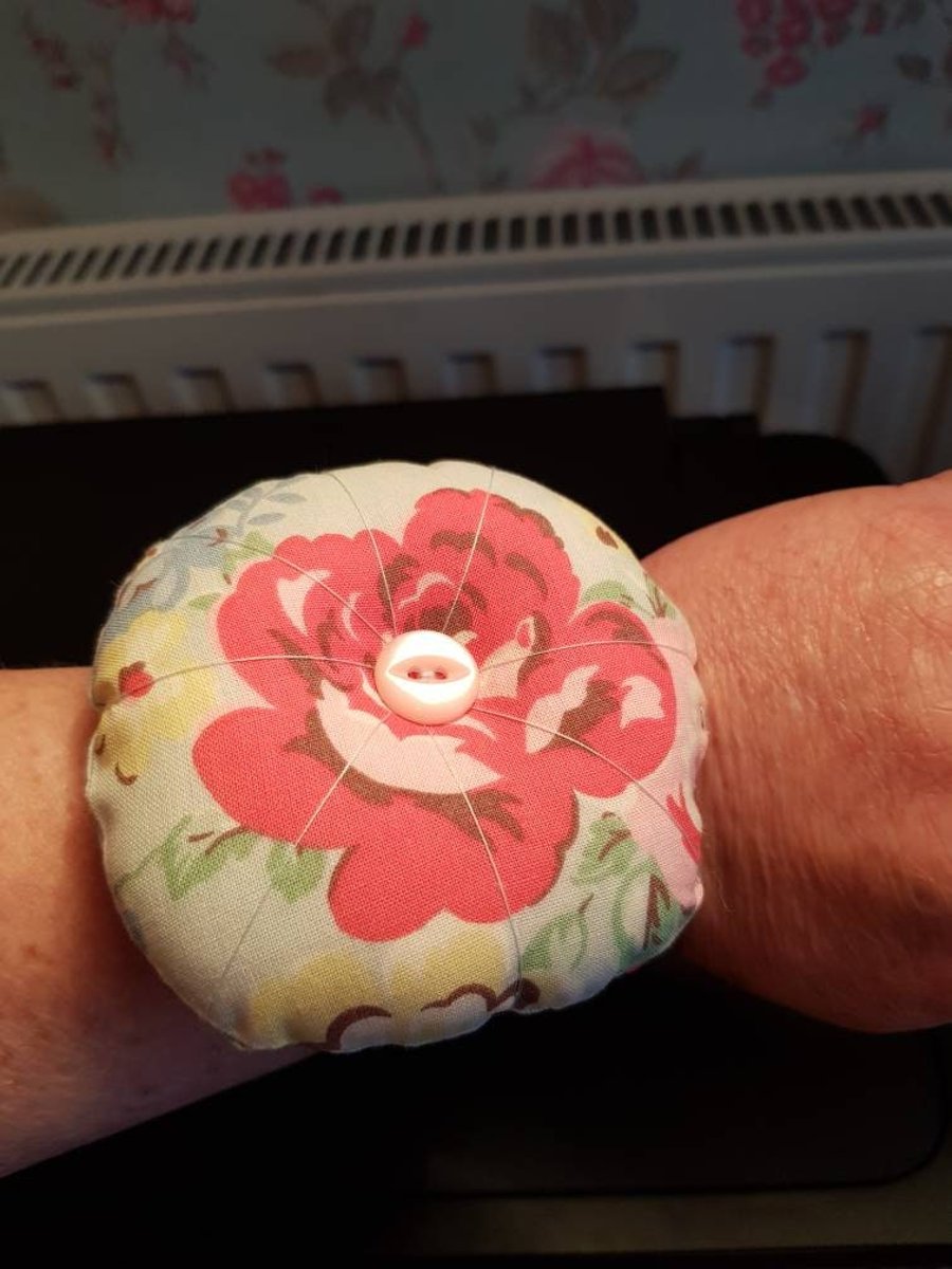 Cath Kidston Park Rose fabric wrist pin cushion