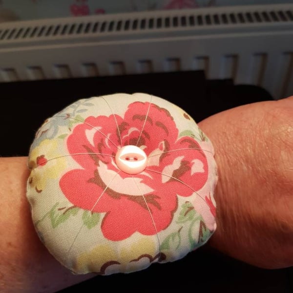 Cath Kidston Park Rose fabric wrist pin cushion