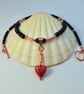 Murano Glass Heart, Onyx & Copper Necklace, Birthday, Anniversary, Gifts For Her - Image 2