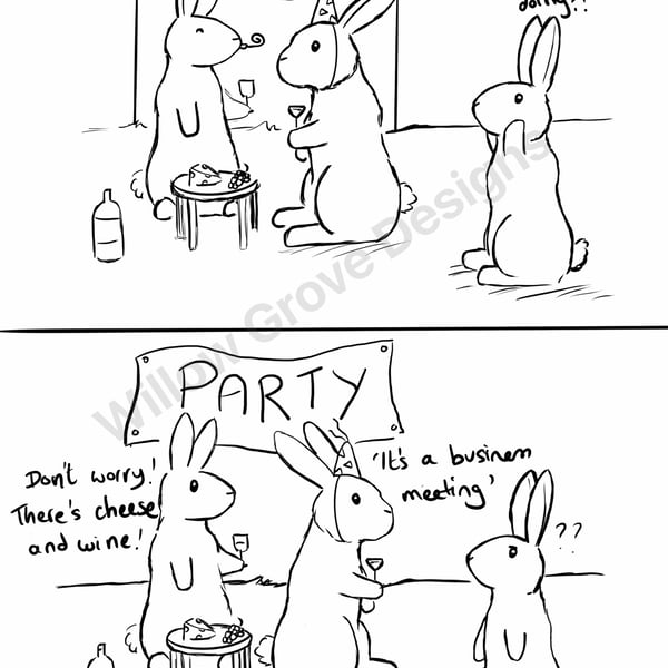 It’s not party funny rabbit print 