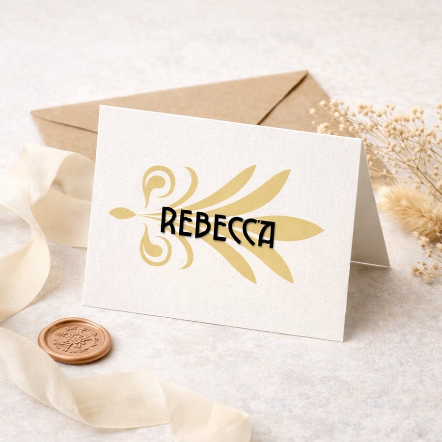 Personalised Wedding Name Cards, Art Deco Place Cards