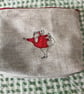 Cosmetic, Toiletries Bag with embroidered,applique Yoga or Fitness Lady