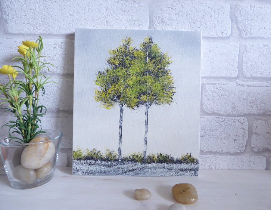 Original Oil Painting, Green Trees