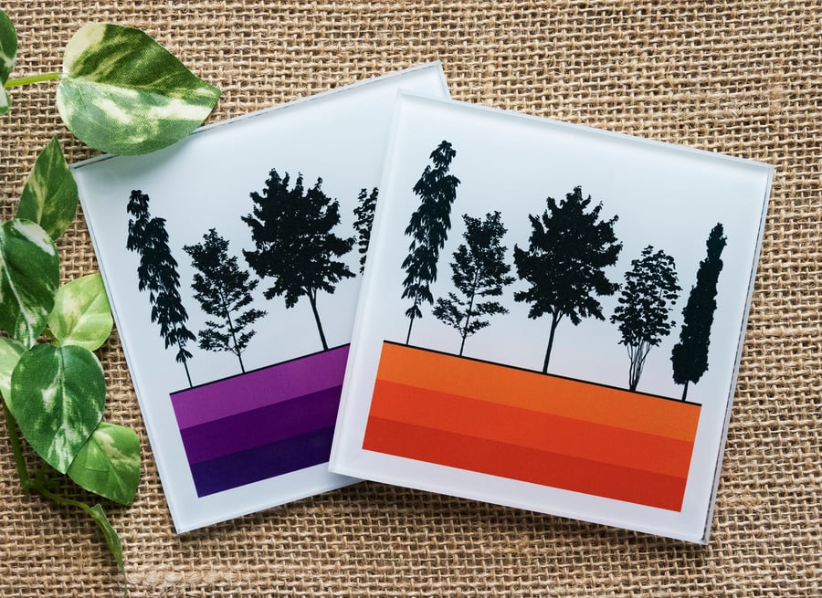 Glass Tree Coaster Gifts for Country Lovers Gifts for Gardeners Gift  