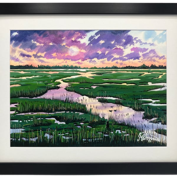 RSPB Ouse Fen, Cuckoo Fen Landscape Framed & Unframed Fine Art Print Gift