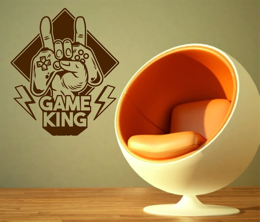 Game King Xbox PlayStation Controller Power Wall Art Stickers Decals Vinyl Pc