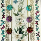 White Lily Blooms - Hand Crafted Decoupage Greeting Card - Blank 3256