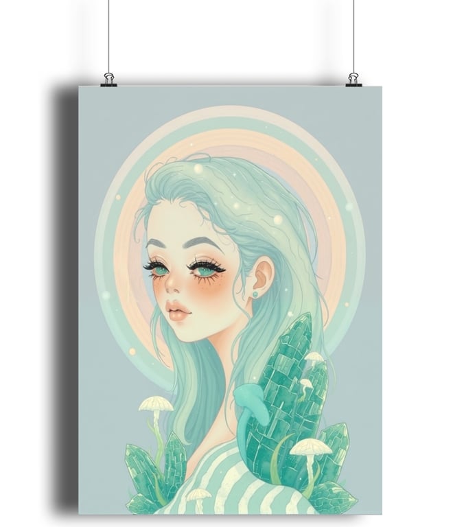 Pistachio Calcite pixie art print