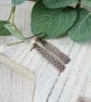 Copper Earrings, Dotty Patterned Bar Droppers with Niobium Ear Wires - Image 6
