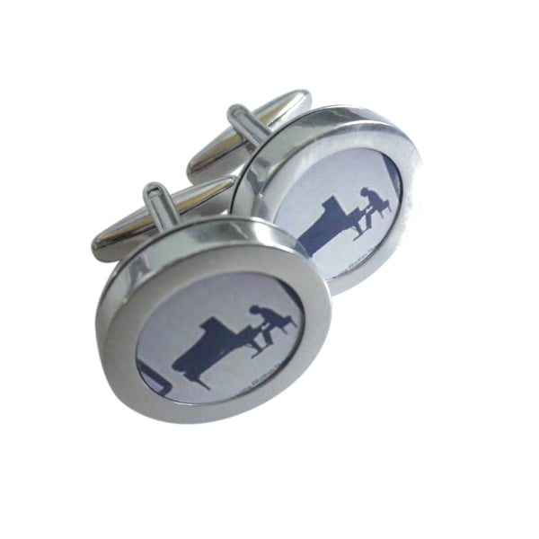 The Pianist cufflinks, free shipping, gift wrapped, beautiful image, Ref 1234