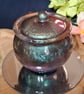 Cauldron shaped Chameleon trinket pot 