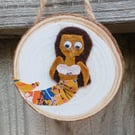 Wooden and fabric mermaid wall art