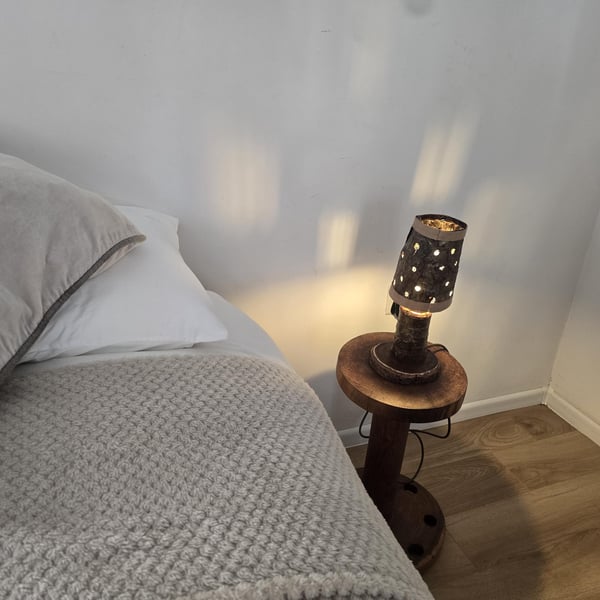 Rustic bedside or table lamp