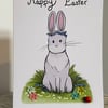 Flower bunny Easter card