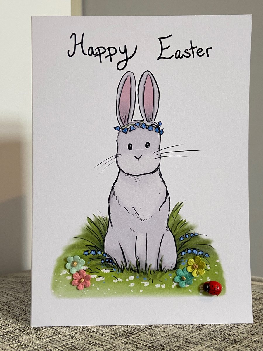 Flower bunny Easter card