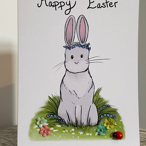 Flower bunny Easter card