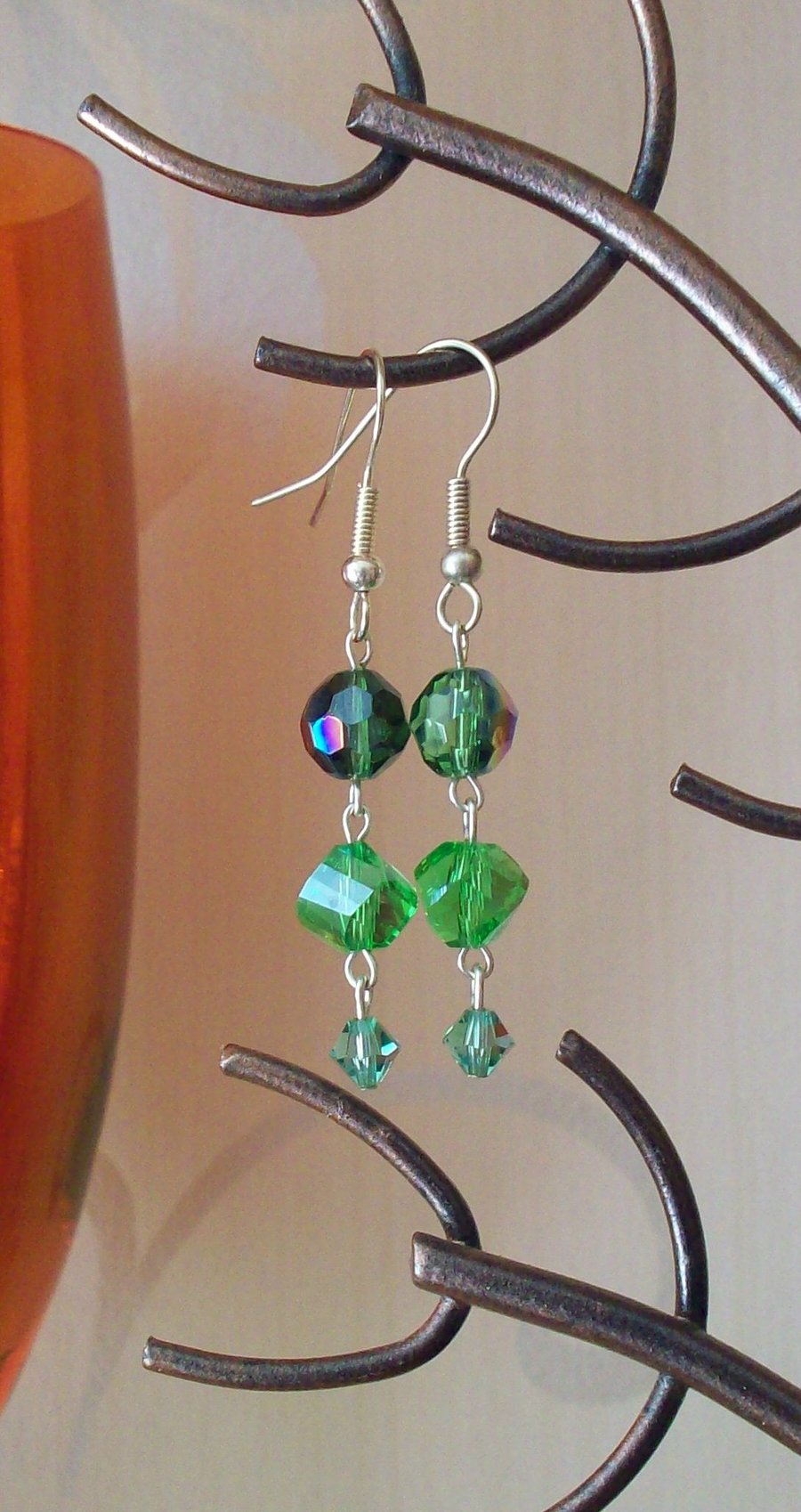 Shades of green earrings