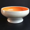 Ceramic hand thrown crackle dish with bright interior