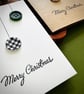 Christmas bauble gingham button card handmade winter holiday greeting card - Image 9