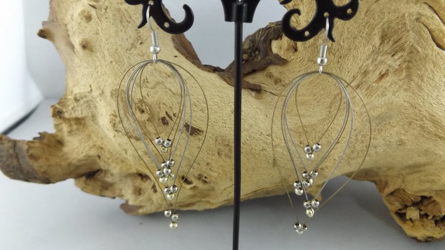 Silver air balloon earrings