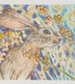 Little Hare drawing, small original art, letterbox gift - Image 5