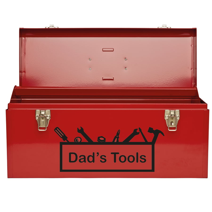 Personalised Name Tool Box with Multiple Colour and sizes Vinyl Label