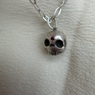 Silver Skull & Ruby Third Eye Necklace
