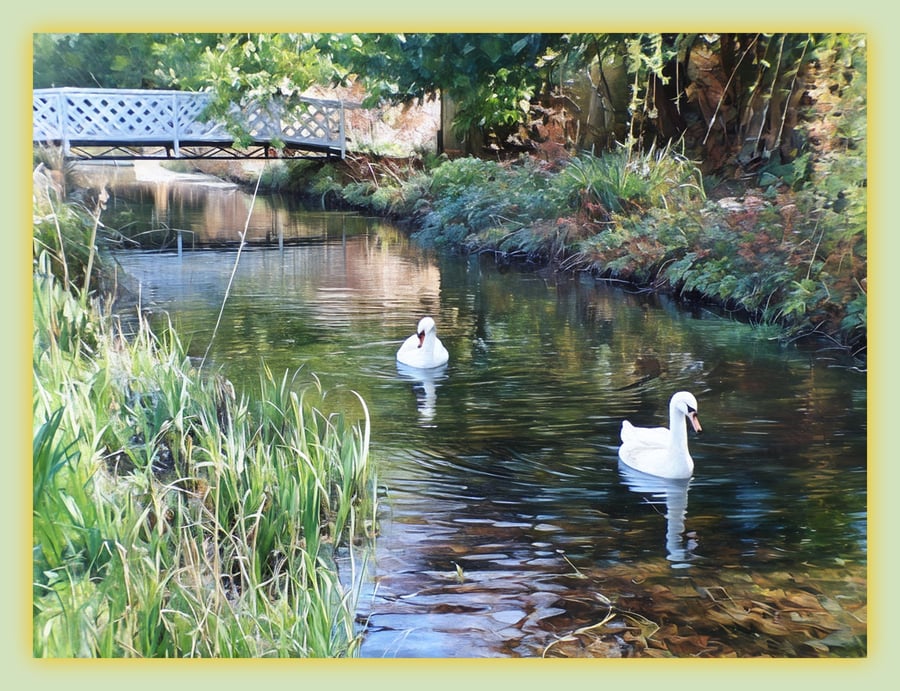 Gooderstone Water Gardens Norfolk Greeting Card A5