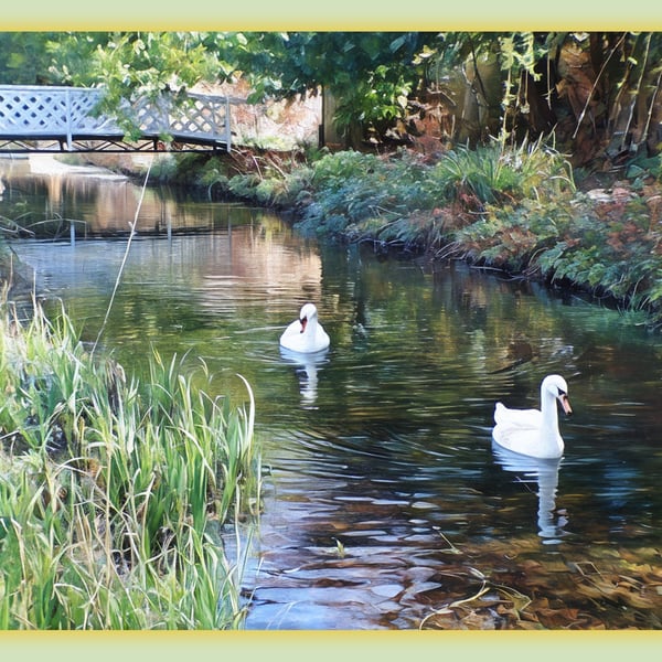 Gooderstone Water Gardens Norfolk Greeting Card A5