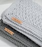 Crochet Baby blanket, Stroller blanket, Car seat blanket, Grey blanket - Image 1