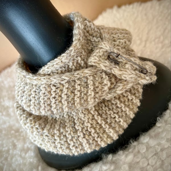 Hand knitted Wool Mix Sophie Scarf with Kilt Pin