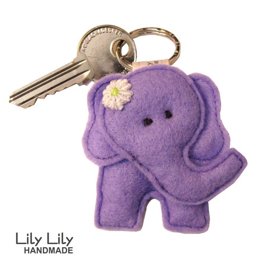 Handmade Elephant Keyring (Lilac)