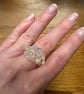 Glass Swirl Band Ring With Iridescent Glass Beads. Size L and half - Image 3