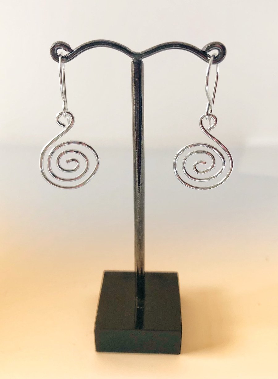 Silver Spiral Earrings