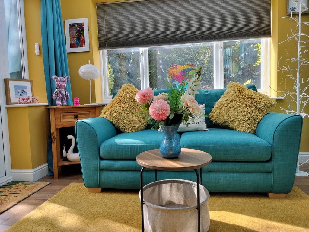 Glass Vase With Blue & Silver Resin Art