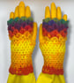 Crocheted Fingerless Dragon Scale Gloves - Image 5