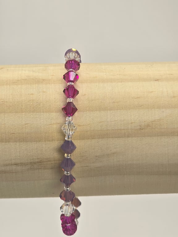 Pink and purple preciosa crystal bracelet