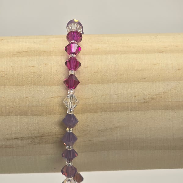 Pink and purple preciosa crystal bracelet