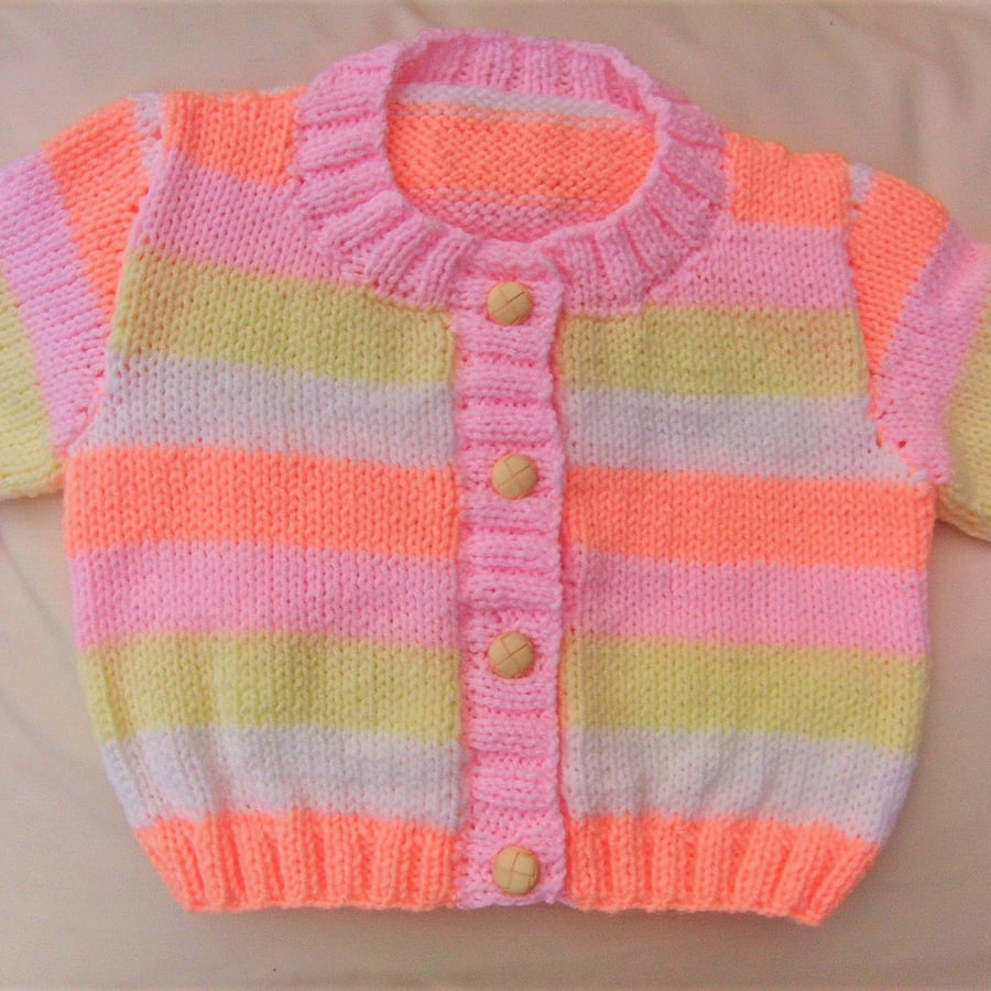 Girls Hand Knitted Aran Cardigan, Girls Cardigan, Birthday Gift