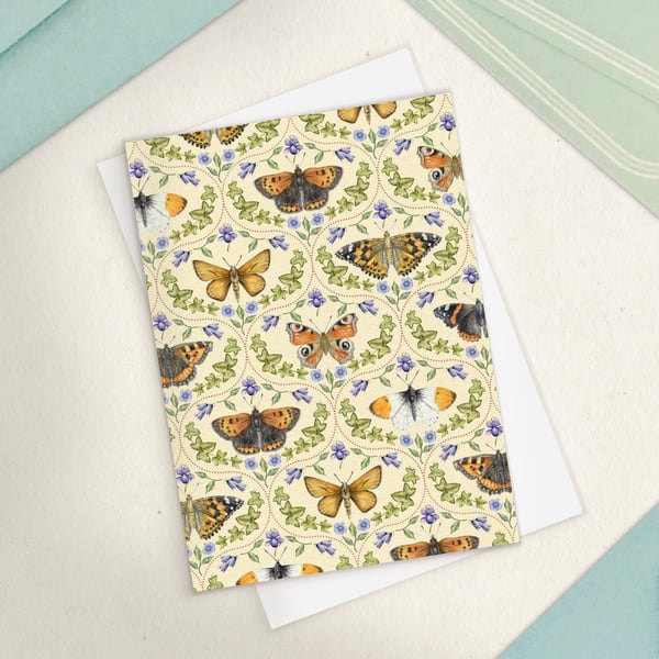 Single Ogee Butterfly Greetings Card - A6 Size