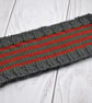 Hand Knitted Toddler Headband – Grey & Orange – 12–36 months - Image 3