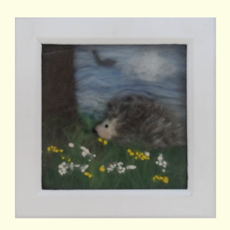 3D needle felted hedgehog picture