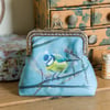 Coin purse made with the exclusive Blue Tit print