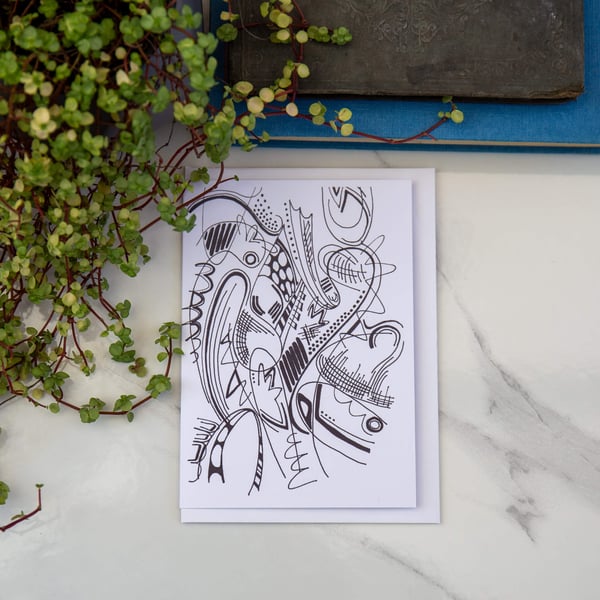Abstract Card urban Scribble Greetings Card for all occasions
